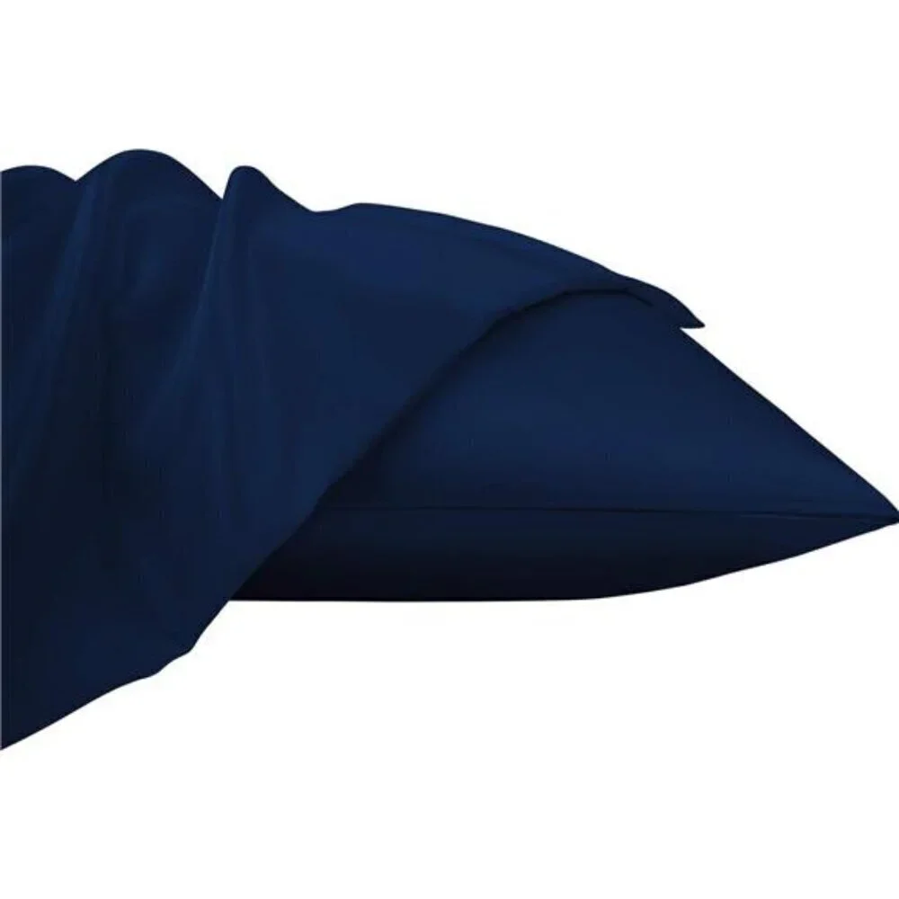 👉 Satin Pillow Cases for Hair and Skin, Luxury Hidden Zipper Standard Navy Blue